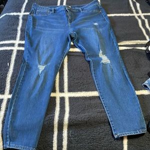 Blue distressed jeans